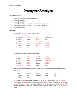 Synonyms/Antonyms