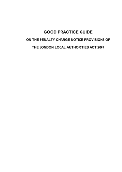 GOOD PRACTICE GUIDE ON THE PENALTY CHARGE NOTICE PROVISIONS OF