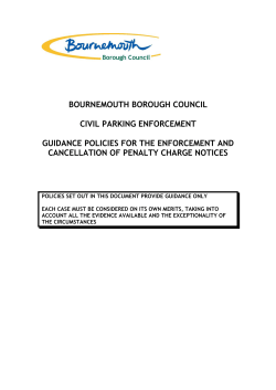 BOURNEMOUTH BOROUGH COUNCIL  CIVIL PARKING ENFORCEMENT GUIDANCE POLICIES FOR THE ENFORCEMENT AND