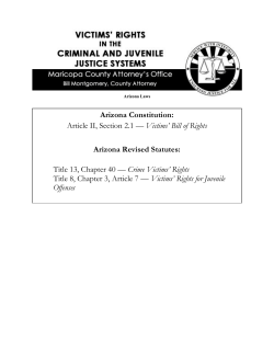 Arizona Constitution: Arizona Revised Statutes: Victims’ Bill of Rights