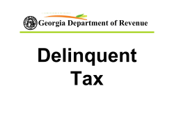 Delinquent Tax Georgia Department of Revenue