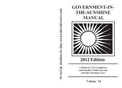 GOVERNMENT-IN- THE-SUNSHINE MANUAL Edition