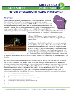 HISTORY OF GREYHOUND RACING IN WISCONSIN  Overview
