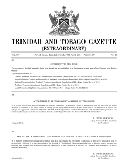 TRINIDAD  AND  TOBAGO  GAZETTE (EXTRAORDINARY) V . 50