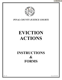 EVICTION ACTIONS INSTRUCTIONS
