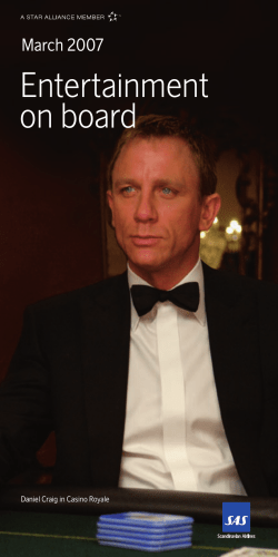 Entertainment on board March 2007 Daniel Craig in Casino Royale