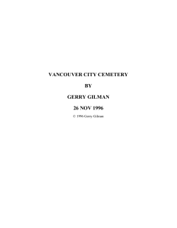 VANCOUVER CITY CEMETERY BY GERRY GILMAN 26 NOV 1996