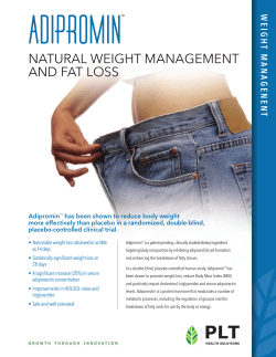 NATURAL WEIGHT MANAGEMENT ANd fAT Loss W EI