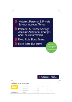 NatWest Personal &amp; Private Savings Account Terms Personal &amp; Private Savings