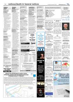 notices/death &amp; funeral notices 94