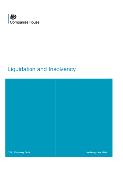 Liquidation and Insolvency  GP8   February 2014 Insolvency Act 1986