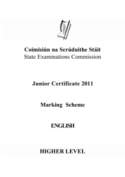 State Examinations Commission Coimisiún na Scrúduithe Stáit Junior Certificate 2011