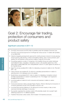 Goal 2: Encourage fair trading, protection of consumers and product safety 48