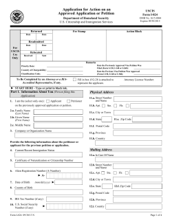 Application for Action on an Approved Application or Petition USCIS Form I-824