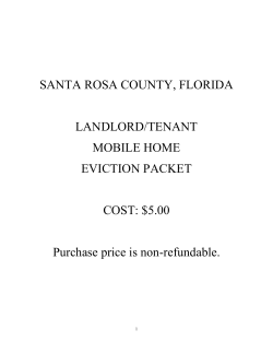 SANTA ROSA COUNTY, FLORIDA  LANDLORD/TENANT MOBILE HOME