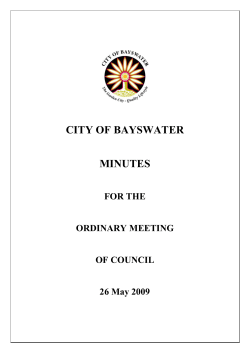 CITY OF BAYSWATER MINUTES  FOR THE