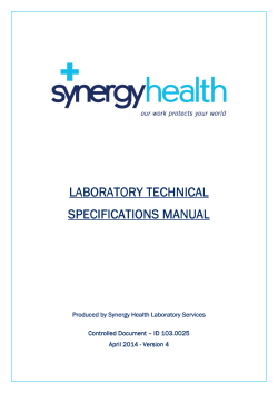 LABORATORY TECHNICAL SPECIFICATIONS MANUAL