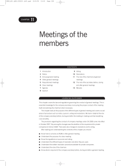 Meetings of the members 11 chapter