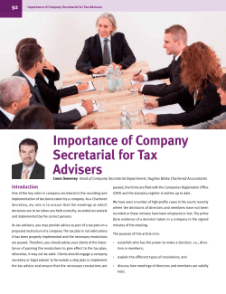 Importance of Company Secretarial for Tax Advisers 92