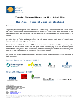 &ndash; Funeral Logo quick sheet The Age  &ndash; 16 April 2014