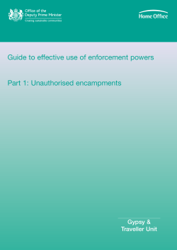 Guide to effective use of enforcement powers Part 1: Unauthorised encampments