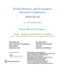 World Business and Economics Research Conference PROGRAM