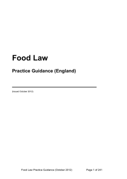 Food Law Practice Guidance (England)