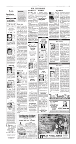 FOR THE RECORD Deaths !" Obituary policy