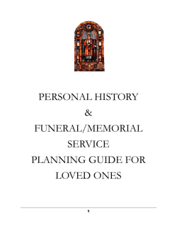 PERSONAL HISTORY &amp; FUNERAL/MEMORIAL