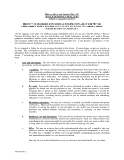 Midwest Allergy and Asthma Clinic, P.C. NOTICE OF PRIVACY PRACTICES