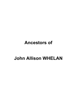 Ancestors of  John Allison WHELAN