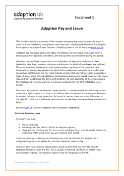 Factsheet 5 Adoption Pay and Leave