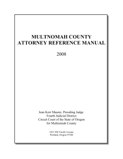 MULTNOMAH COUNTY ATTORNEY REFERENCE MANUAL 2008