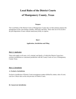 Local Rules of the District Courts of Montgomery County, Texas