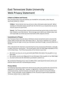 East Tennessee State University Web Privacy Statement