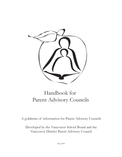 Handbook for Parent Advisory Councils