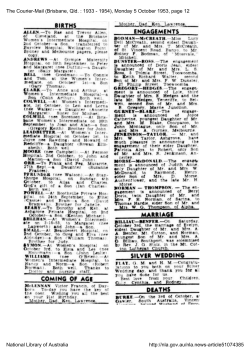 The Courier-Mail (Brisbane, Qld. : 1933 - 1954), Monday 5... BIRTHS