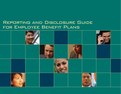 Reporting and Disclosure Guide for Employee Benefit Plans