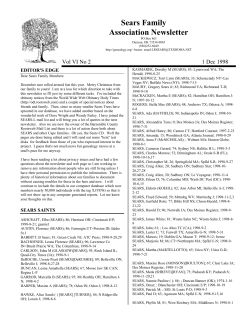 Sears Family Association Newsletter Vol VI No 2 1 Dec 1998