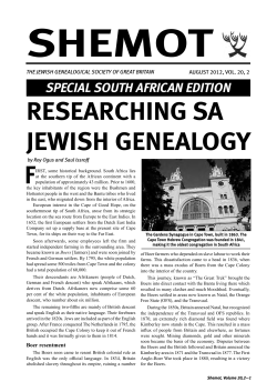 sheMoT ReseaRching sa Jewish genealogy F