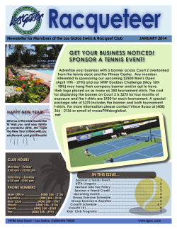 Racqueteer GET YOUR BUSINESS NOTICED! SPONSOR A TENNIS EVENT!
