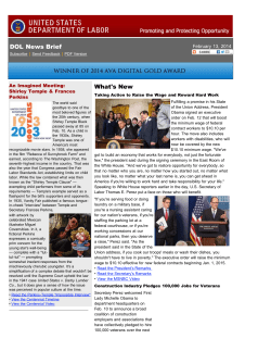 DOL News Brief What's New February 13, 2014 An Imagined Meeting: