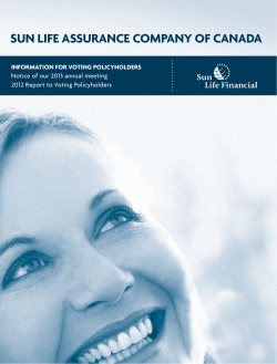 SUN LIFE ASSURANCE COMPANY OF CANADA INFORMATION FOR VOTING POLICYHOLDERS