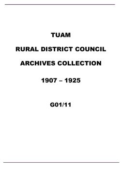 TUAM RURAL DISTRICT COUNCIL ARCHIVES COLLECTION