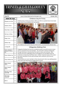 Childrens Day At Trinity Inside this issue: