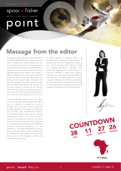 Message from the editor Issue2