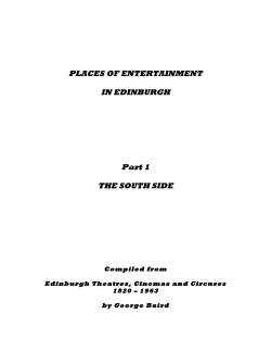 PLACES OF ENTERTAINMENT  IN EDINBURGH Part 1