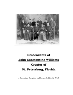 Descendants of John Constantine Williams Creator of St. Petersburg, Florida