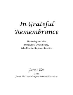 In Grateful Remembrance  Janet Iles
