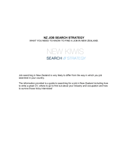 NZ JOB SEARCH STRATEGY